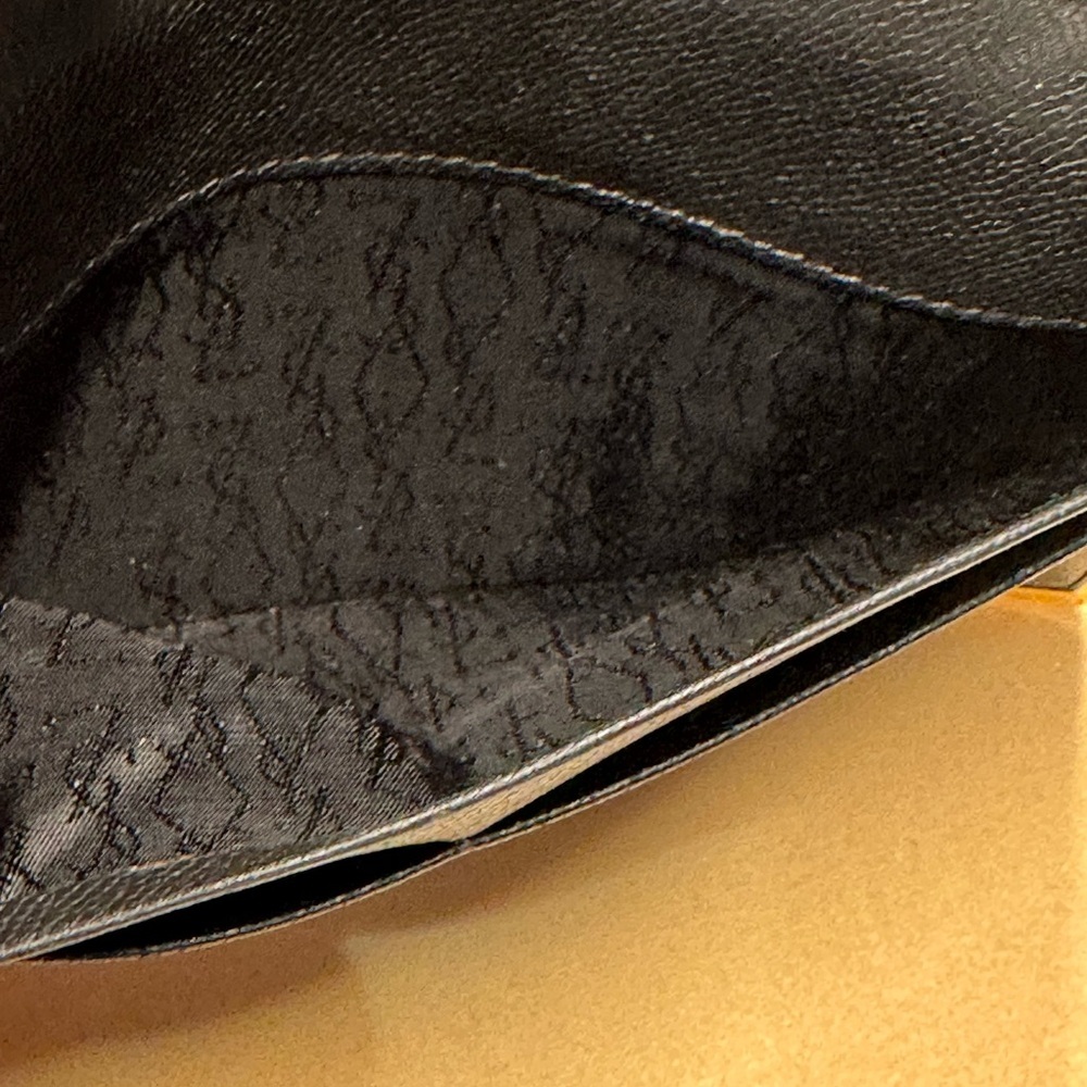 Vintage Yves Saint Laurent YSL Black Leather Cassandra Long Bifold Wallet EUC - Picture 10 of 16
